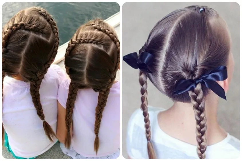 Cách tết tóc cho bé gái kiểu hai bên thắt tít
