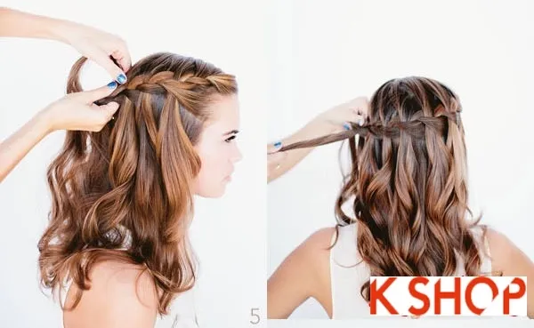 Kỹ thuật thả lọn tóc dưới cùng để tạo hiệu ứng "thác nước" và thêm lọn mới