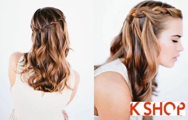 Cố định phần đuôi tóc tết bằng ghim kẹp sau khi đã kéo lỏng các mắt tết