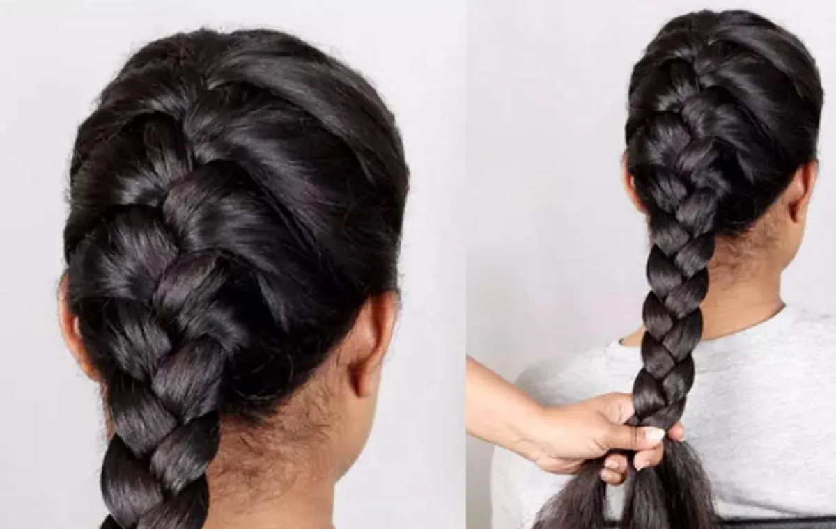 Hướng dẫn tết tóc đuôi sam từ đỉnh đầu