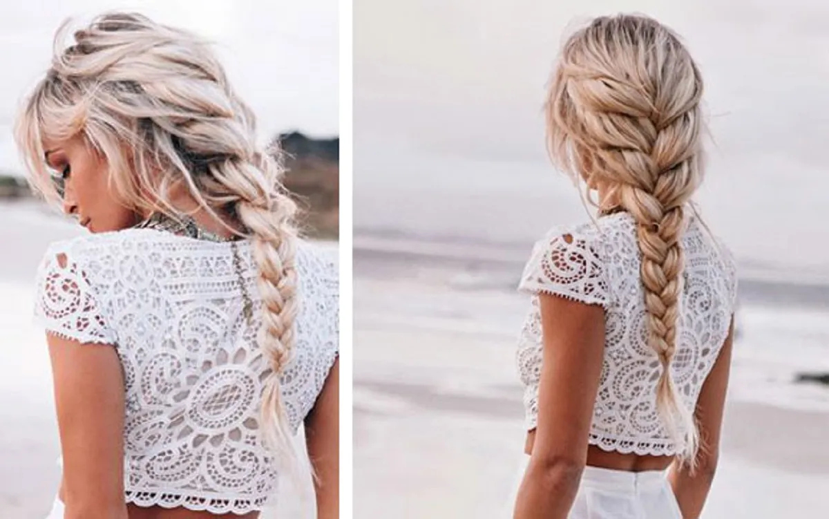 Tạo kiểu tết tóc xương cá từ đỉnh đầu