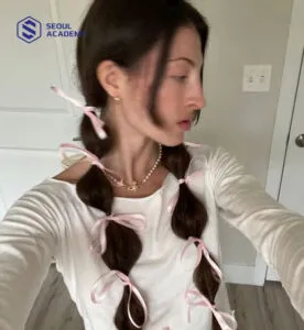 Tóc Tết Lồng Đèn Độc Đáo Với Dây Ruy Băng Y2K Cá Tính