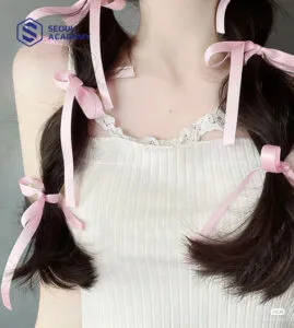 Kiểu tóc với dây ruy băng được nhiều bạn nữ ưa chuộng