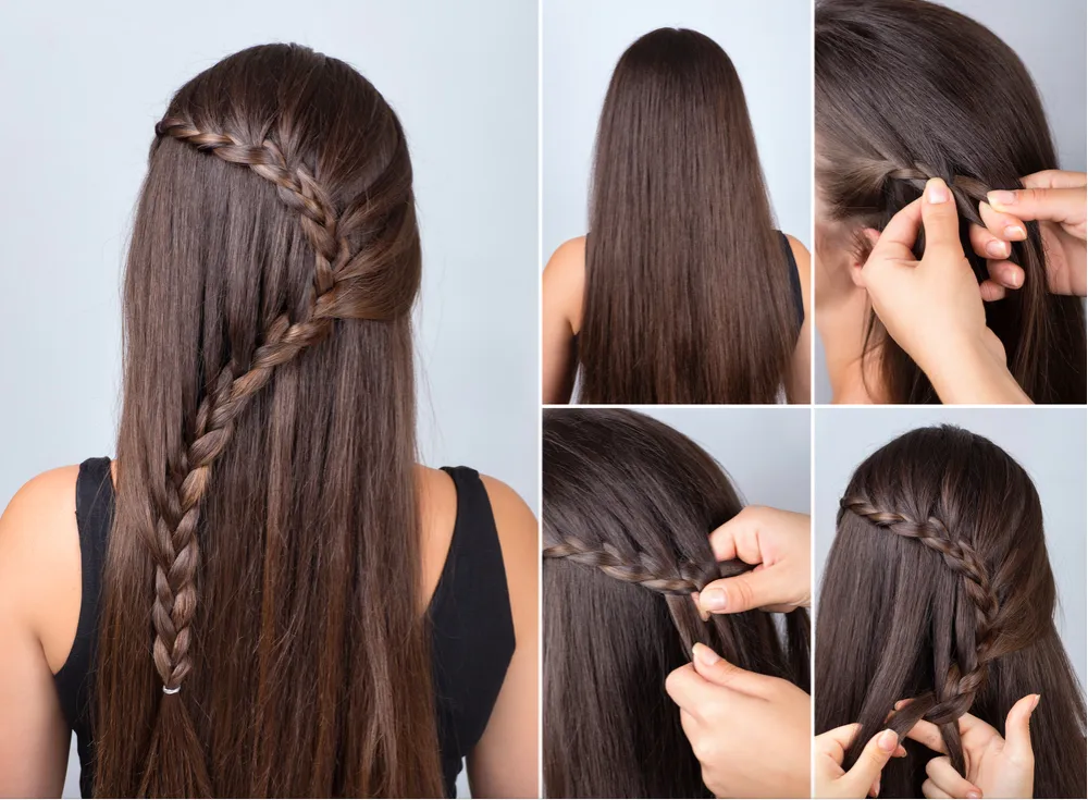 Các lọn tóc được thả xuống tạo hiệu ứng thác nước mềm mại, lãng mạn