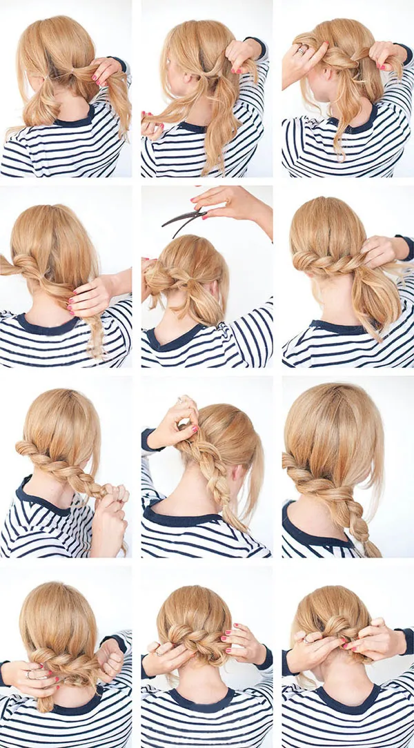 Chuẩn bị bối tóc bằng kiểu tết thác nước giả đơn giản