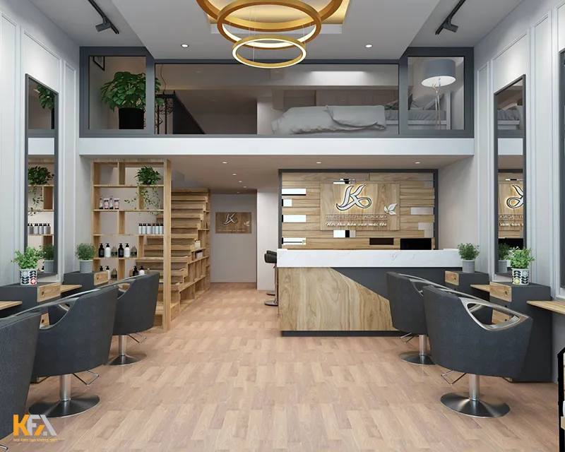 Trang trí tiệm tóc nữ nhỏ đẹp với các đồ nội thất vừa đủ và tối giản