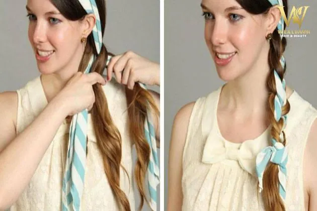 Uốn tóc bằng khăn lụa