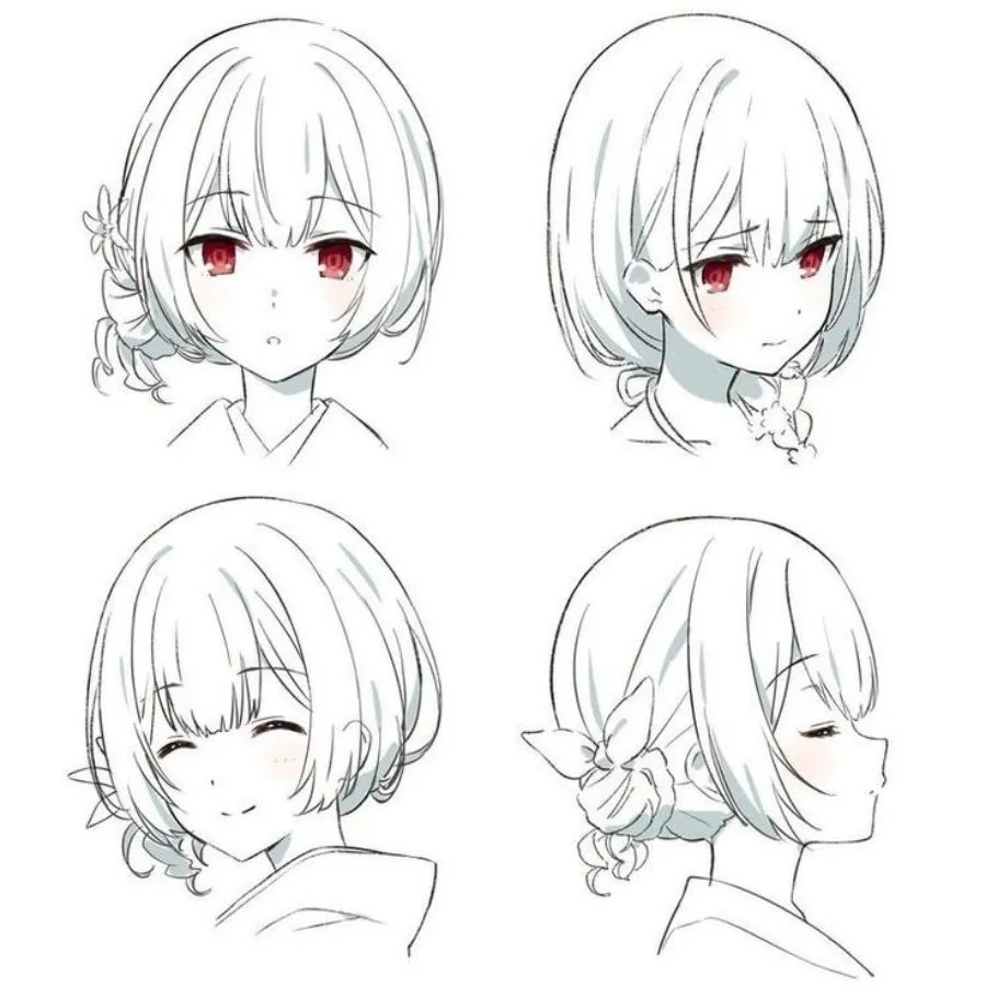 Các biến thể của tóc mái và tóc lượn sóng nữ tính