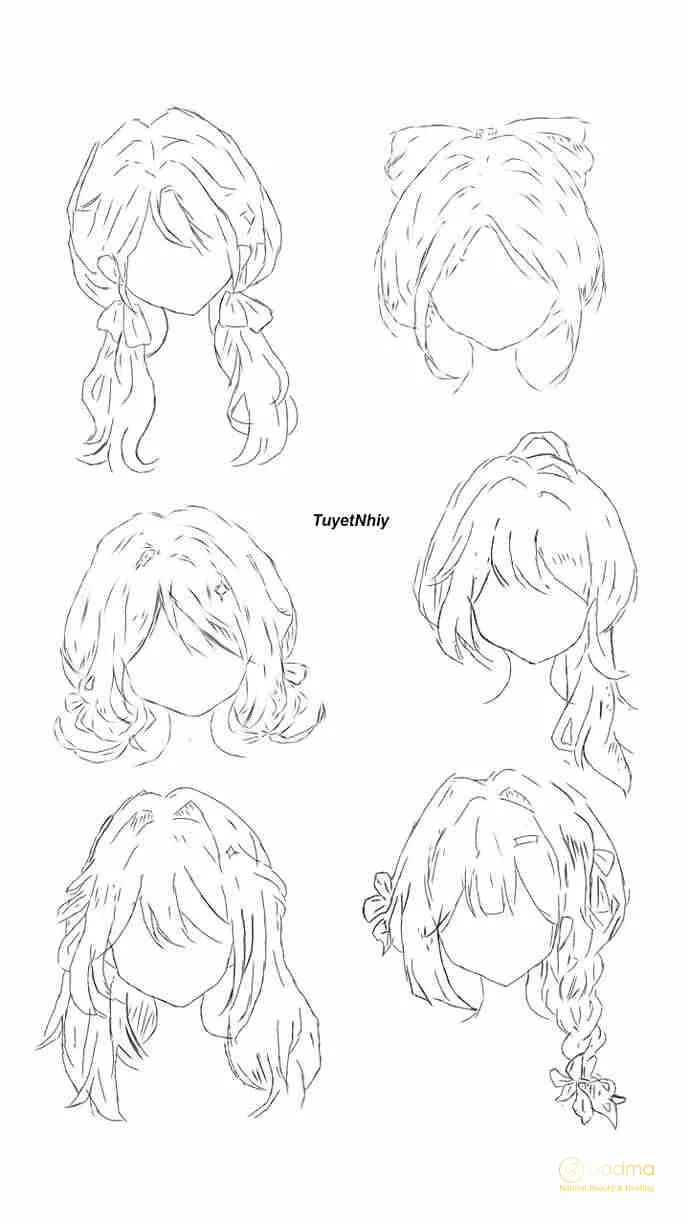 Sử dụng các hình học cơ bản để tạo hình tóc nữ