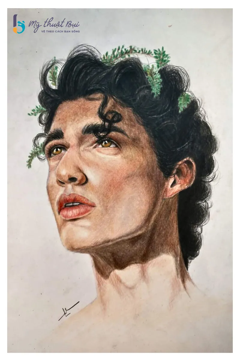 Bản phác thảo tóc xoăn theo khối hình học