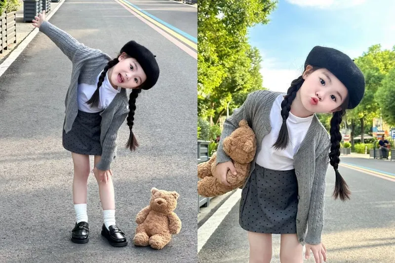 Thắt tóc bím 2 bên cho bé gái