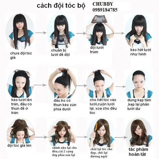Hướng dẫn kỹ thuật giấu tóc và đội tóc giả nguyên đầu tự nhiên