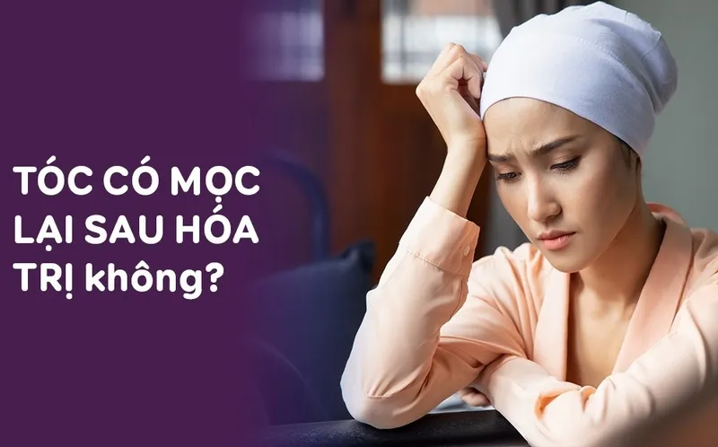 Người bệnh đội mũ len bảo vệ da đầu sau hóa trị để ngăn ngừa tổn thương từ môi trường