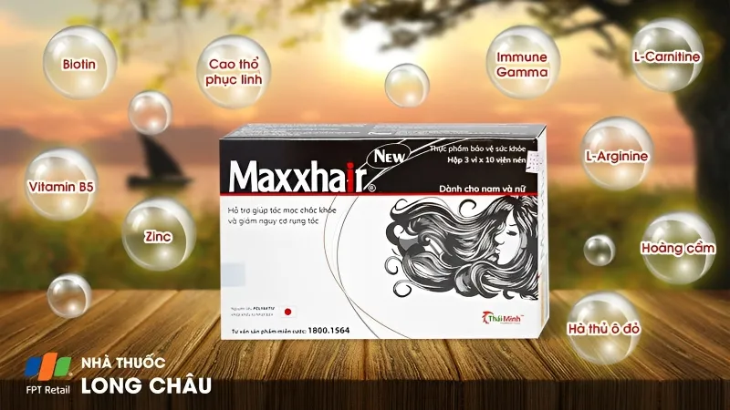 Bổ sung viên uống hỗ trợ mọc tóc có chứa Biotin, Kẽm và các vitamin cần thiết cho sự phát triển của tóc