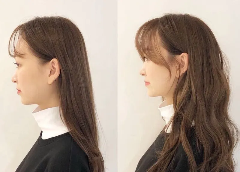 Người Phụ Nữ Đang Sấy Tóc Mái Phồng Bằng Máy Sấy Và Lược Tròn, Đảm Bảo Độ Cong Tự Nhiên