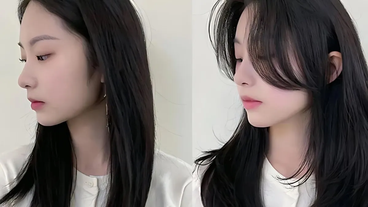 Tóc mái bay ôm sát gò má giúp định hình lại đường nét khuôn mặt