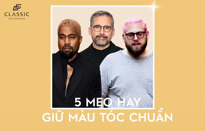 Người mẫu đang vuốt mái tóc nhuộm bóng mượt, rạng rỡ