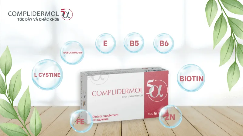 Sản phẩm Complidermol 5 Alpha điều trị rụng tóc sau sinh hiệu quả chỉ sau 16 tuần