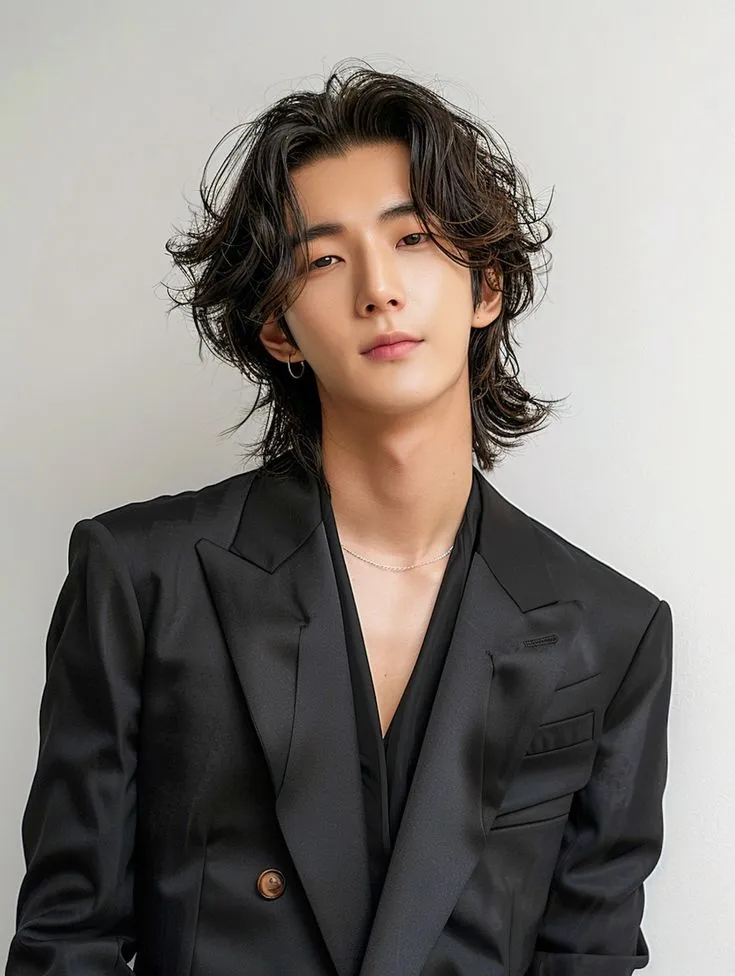 Curly Bro Flow là kiểu tóc xoăn được vuốt ngược tự nhiên