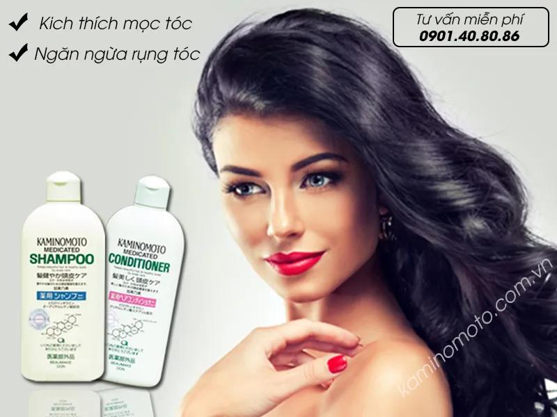 Mô tả một sản phẩm chăm sóc tóc, minh họa cho việc sử dụng kết hợp