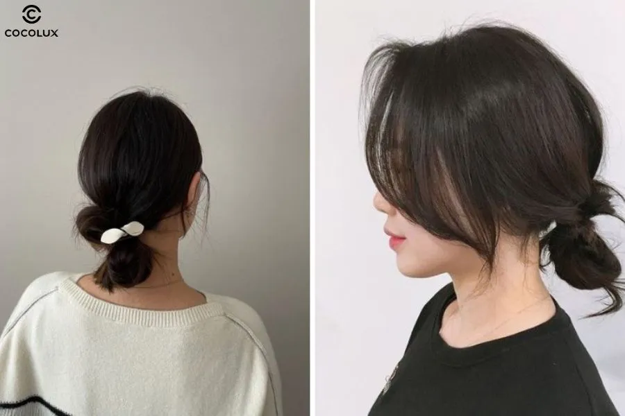 Búi Tóc Thấp Khi Tóc Còn Ẩm Giúp Tóc Gợn Nhẹ Vào Nếp Thẳng Mượt