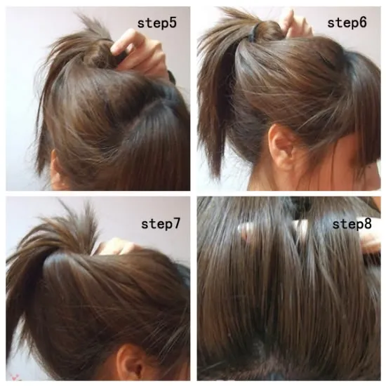 Lật và cuộn phần tóc đã được gấp vào khe, sau đó điều chỉnh để tóc trông tự nhiên hơn