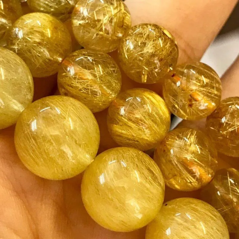 Vòng tay Thạch Anh Tóc Vàng với mật độ tóc dày dặn