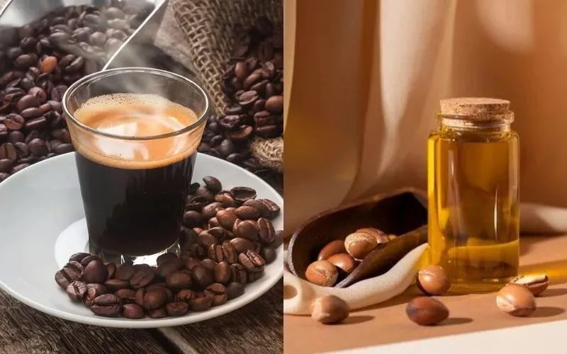 Mix cà phê với dầu organ và gội đầu 1 – 2 lần/tuần sẽ giúp tóc không bị khô hay xơ rối