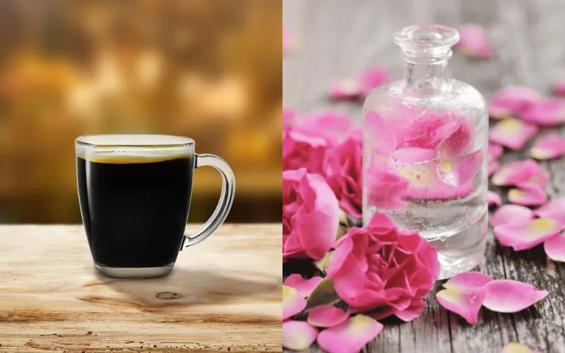 Gội đầu bằng nước hoa hồng mix cùng cà phê, tóc bạn sẽ bóng khỏe và mượt mà hơn
