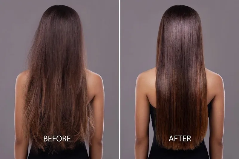 Mái tóc bóng mượt và chắc khỏe hơn sau khi được phục hồi Keratin