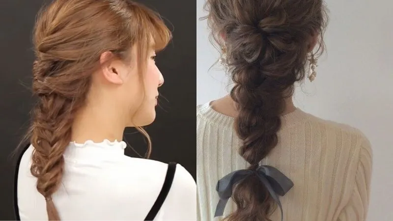 Tóc xương cá có độ phồng với các lọn tết được kéo lỏng