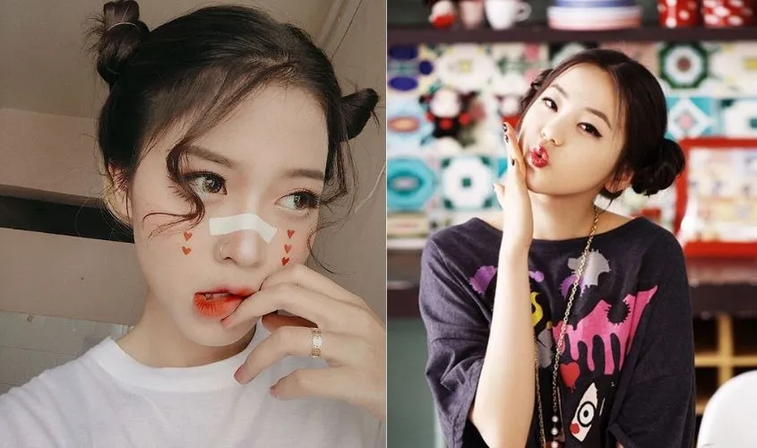 Búi tóc 2 bên thấp dịu dàng