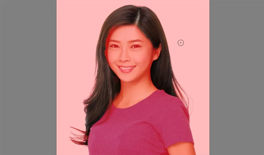 Giao diện Select and Mask trong Photoshop, hiển thị cách sử dụng Refine Radius Tool để tách các sợi tóc con khỏi nền