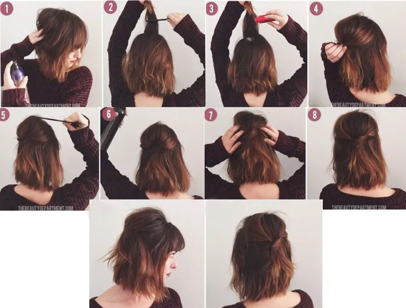 Phần tóc đã được đánh phồng đỉnh đầu một cách khéo léo và sang trọng, tạo độ bồng bềnh tự nhiên