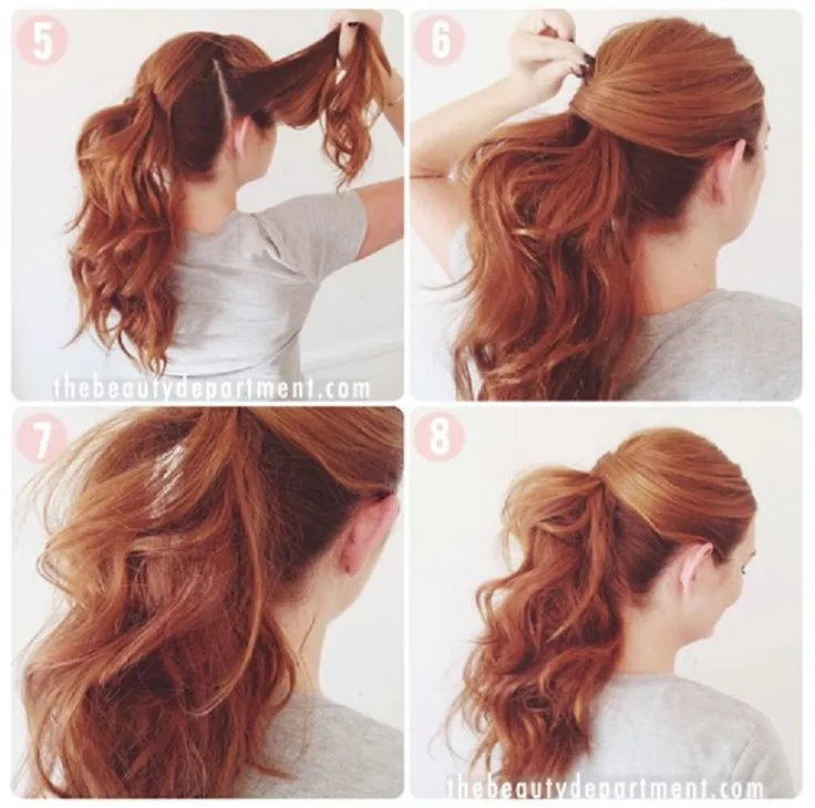 Cách cố định và giấu chun buộc trong kỹ thuật bới tóc dự tiệc đuôi ngựa biến tấu