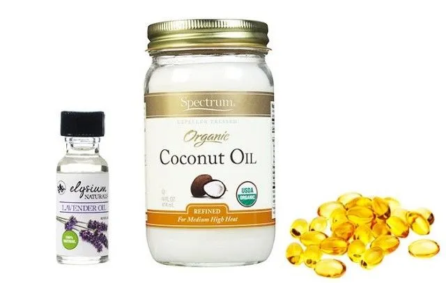 Các viên nang dầu cá Omega-3 được đặt trong một chiếc bát sứ nhỏ, thể hiện nguyên liệu bổ sung cho tóc