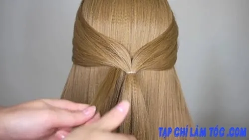 Hình ảnh minh họa lọn tóc to được buộc ở giữa đỉnh đầu