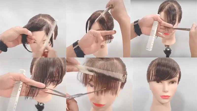 Cách cắt tóc mái xéo thưa