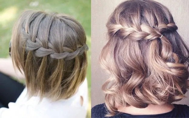 Tết một lọn tóc nhỏ duyên dáng ở lớp tóc ngoài cùng