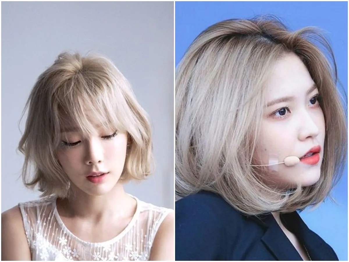 Nhuộm tóc màu vàng bạch kim táo bạo và thu hút