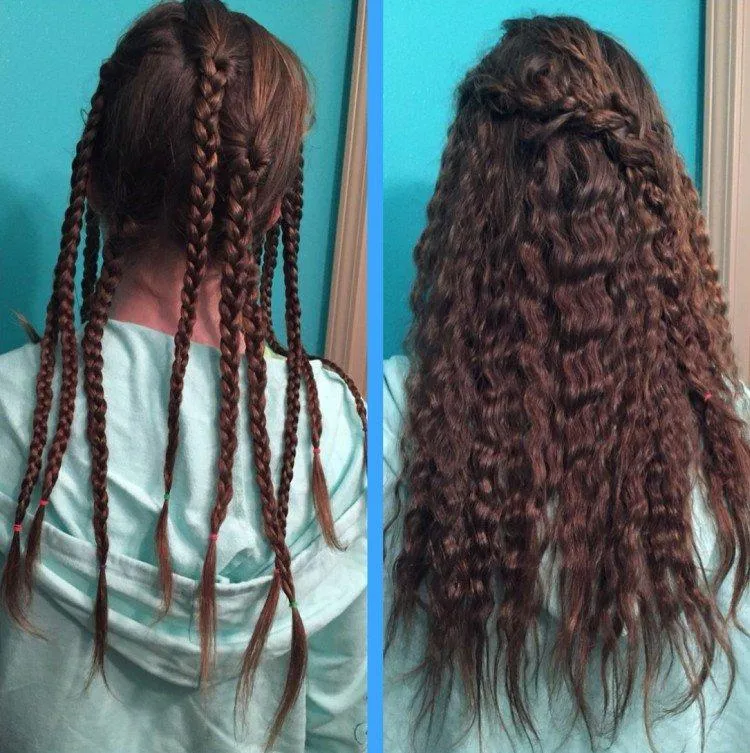 Kỹ thuật tết bím tóc ẩm để tạo sóng xoăn, là cách làm tóc uốn không cần máy hiệu quả