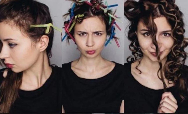 Sáng tạo uốn tóc bằng cách cuộn tóc quanh các cuộn giấy tự chế