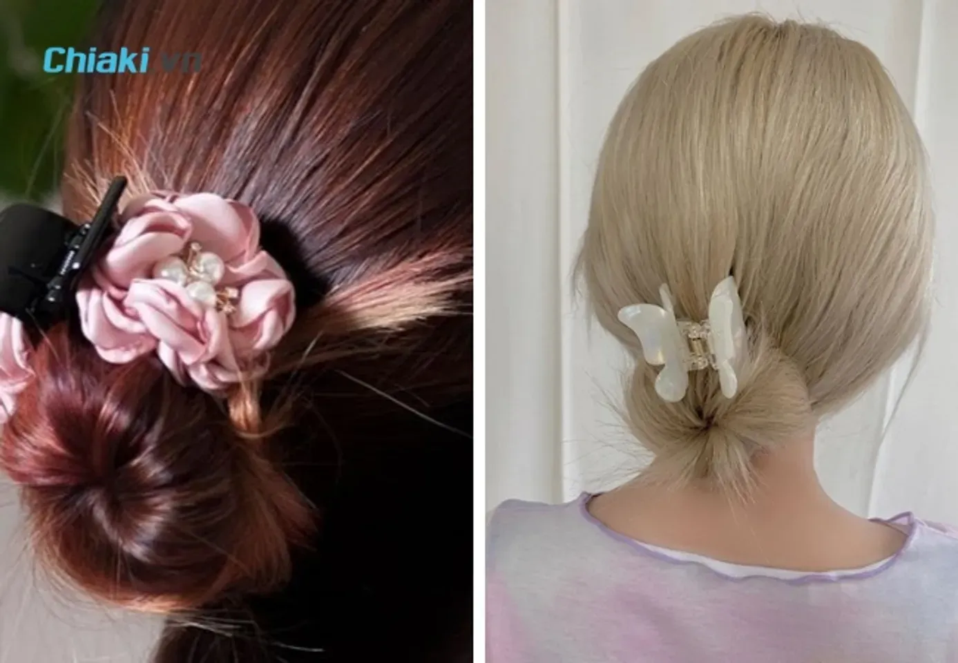 Cách búi tóc củ tỏi Hàn Quốc bằng kẹp càng cua