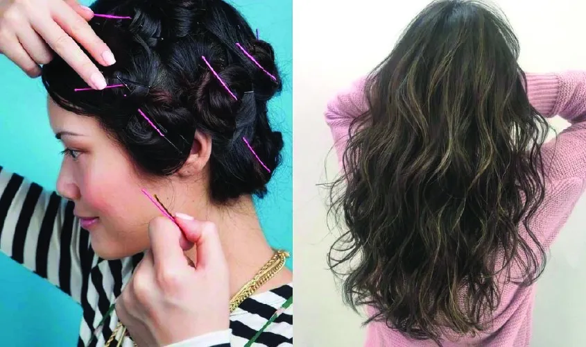 Chia tóc thành các phần nhỏ để tạo kiểu tóc uốn dễ dàng