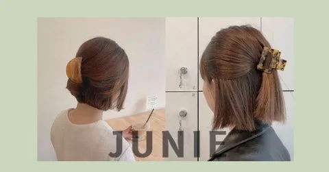 Tóc ngắn kẹp nửa đầu kết hợp với váy hoa nhí