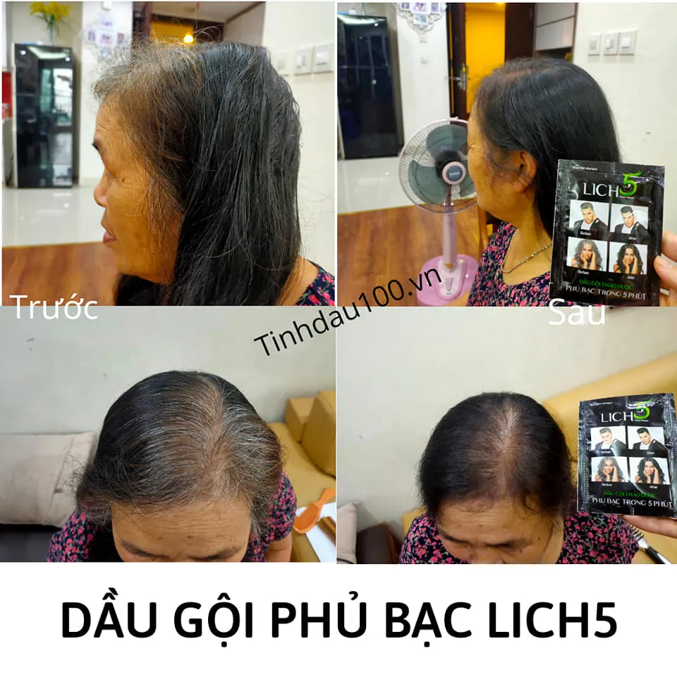 Thảo dược phủ bạc, đen tóc Lich5 mang lại mái tóc bóng mượt, tự nhiên
