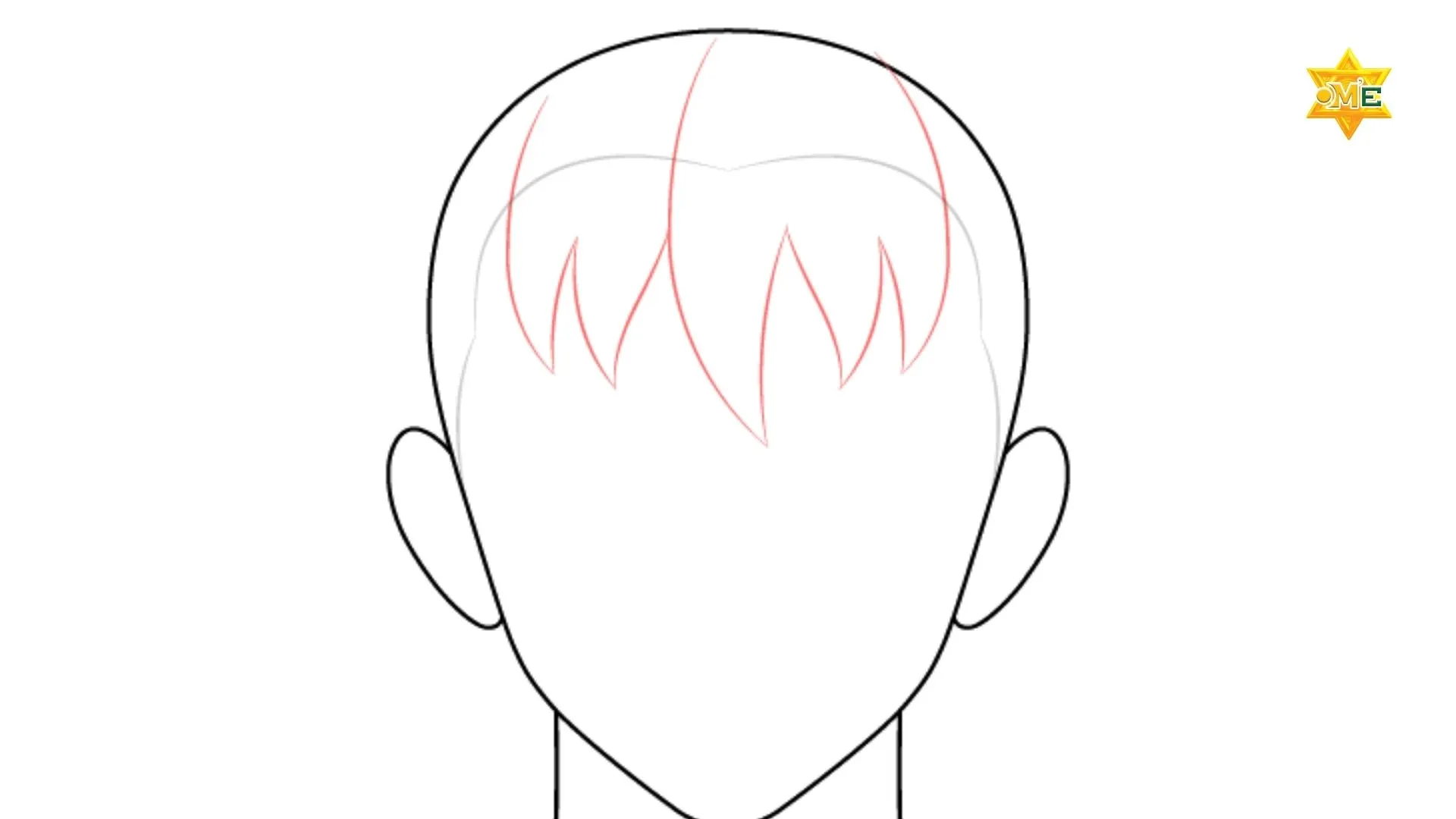 Hướng dẫn cách vẽ tóc anime đơn giản cho nhân vật nam bước 1: Phác thảo khối tóc mài nhọn