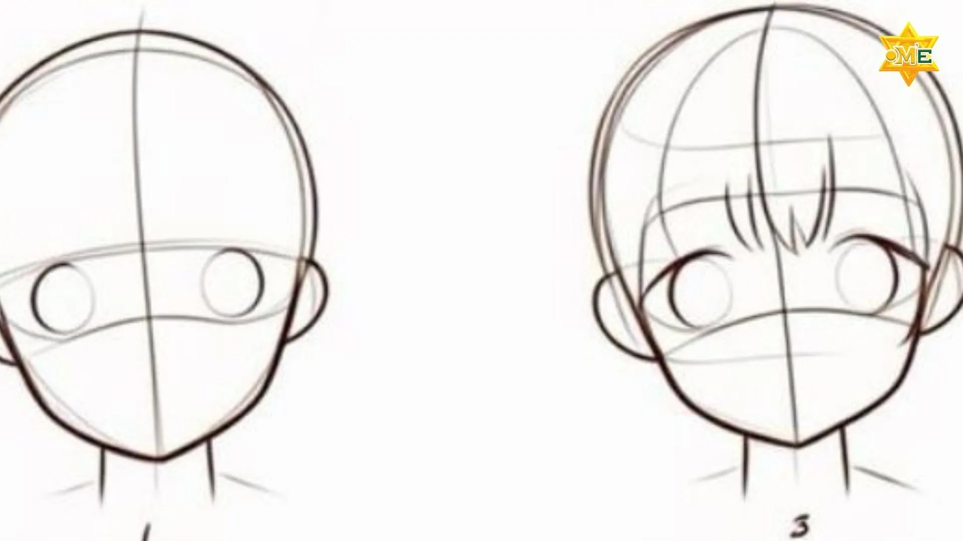 Hướng dẫn cách vẽ tóc anime đơn giản cho nhân vật nữ bước 1: Phác thảo khối lượng và đường chân tóc