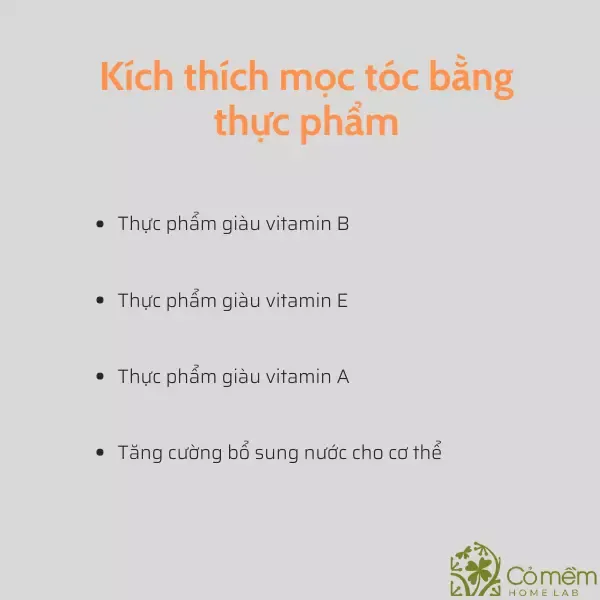 Kích thích mọc tóc bằng thực phẩm