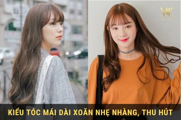 Kiểu tóc mái dài xoăn nhẹ nhàng, thu hút